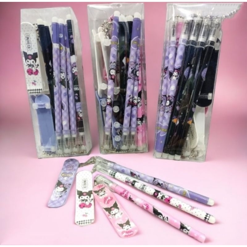 

PULPEN SANRIO GANTUNGAN SKATEBOARD KUROMI ISI 12 PCS