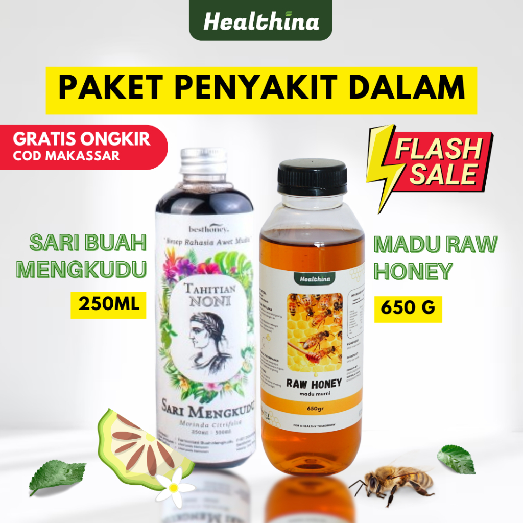 

PAKET PENYAKIT DALAM Sari Buah Mengkudu 250ml & Madu Raw Honey 650gr Sehat dan Alami