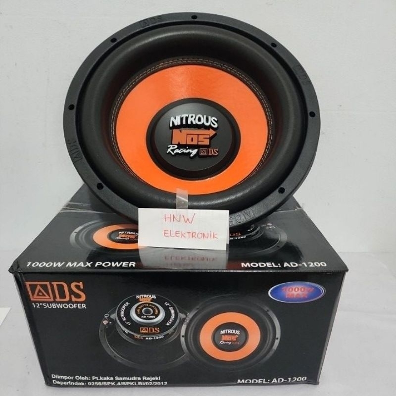 subwoofer speaker 12 inch ADS NOS NITROUS AD 1200 max power 1000W 1000 watt double coil