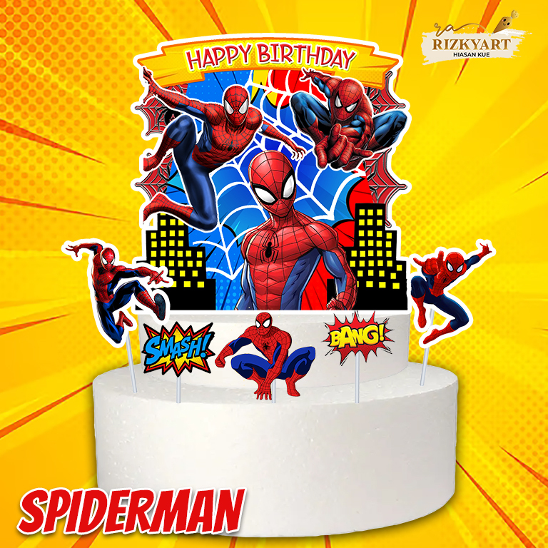 cake topper SPIDERMAN/hiasan kue STYROFOAM SPIDERMAN