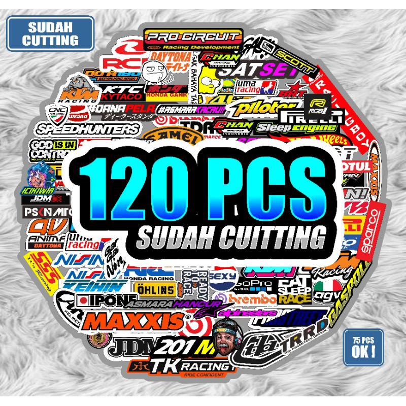 

Stiker racing bengkel isi 120pcs Keren waterproof