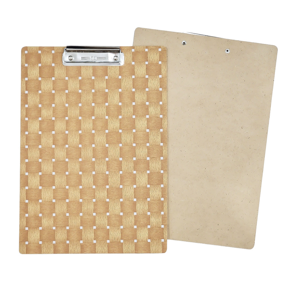 

1 BOX / 24 Pcs Papan Ujian / Clipboard Squeezy Kayu