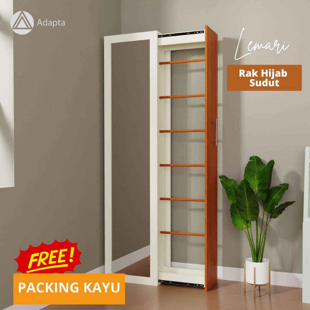Adapta-Standing Mirror Rak Hijab Sudut-Lemari Cermin Hijab Gantung-Standing Mirror Rak Hijab-ElzaA29