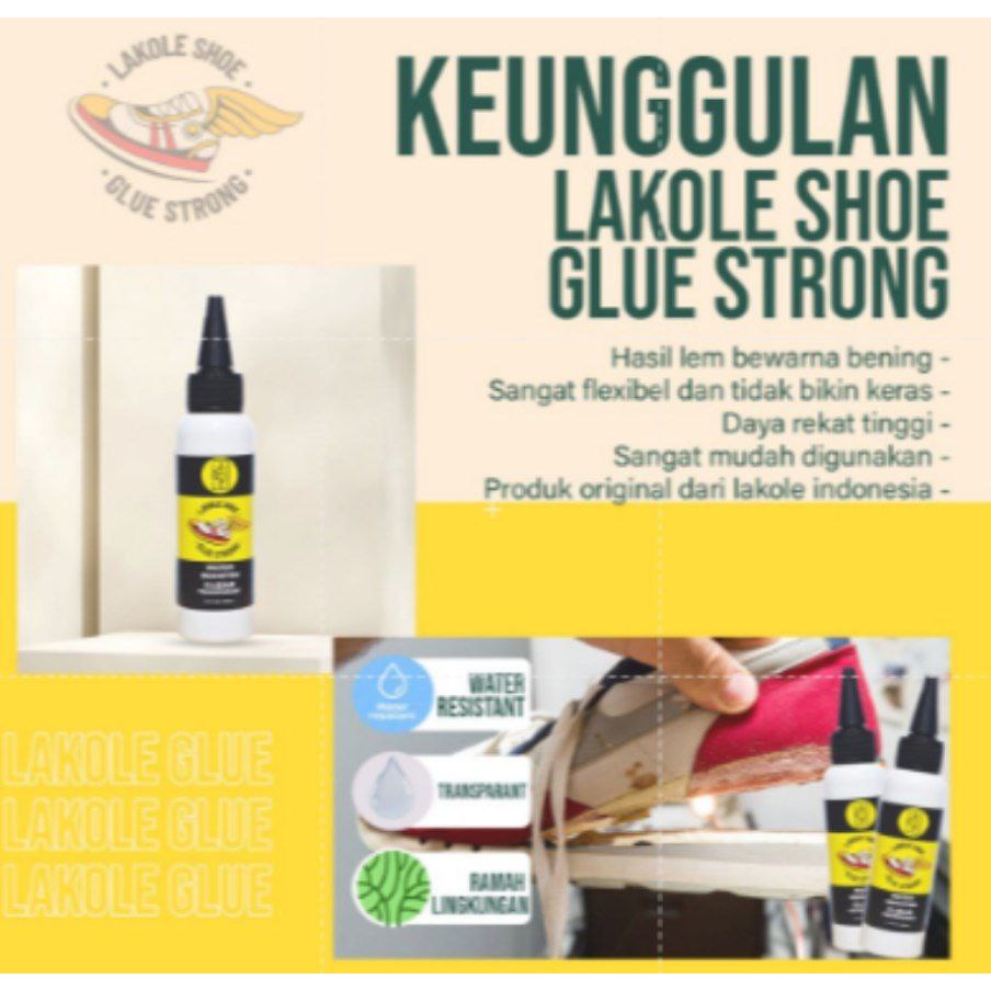Lem original pabrik lem sepatu super kuat lakole