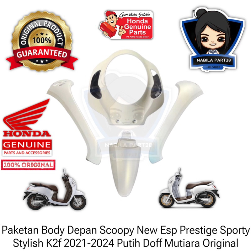PAKETAN BODY BODI DEPAN COVER FRONT PANEL TAMENG DEPAN SAYAP KIRI SAYAP KANAN HONDA SCOOPY NEW LED e