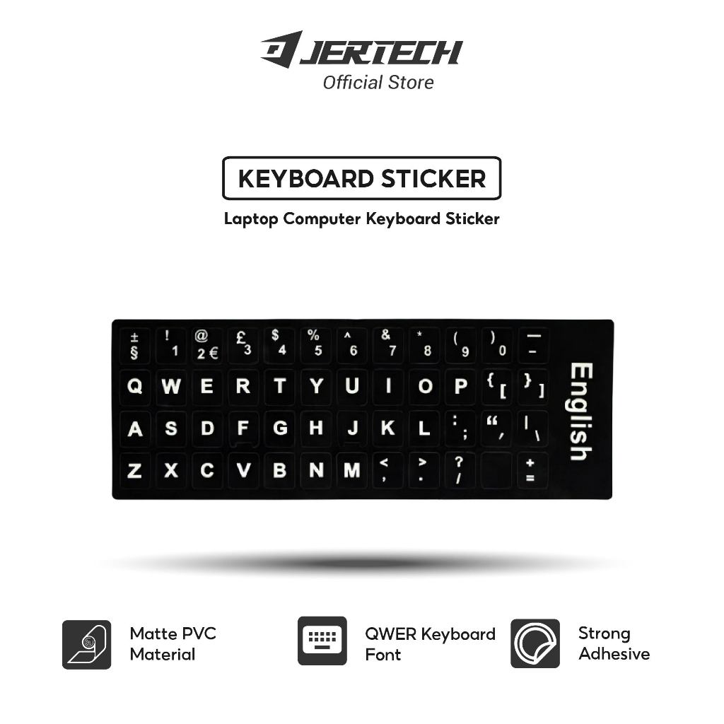 Stiker Keyboard Komputer Laptop Matte PVC Sticker English AK016 - Jertech