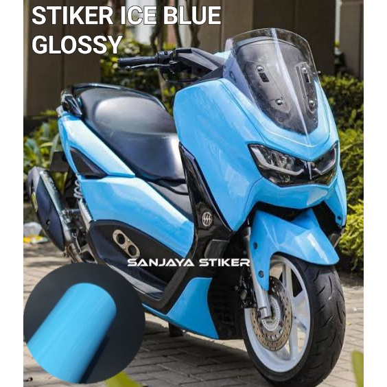Skotlet Stiker Ice Blue Glossy Sticker Biru Muda Metalik