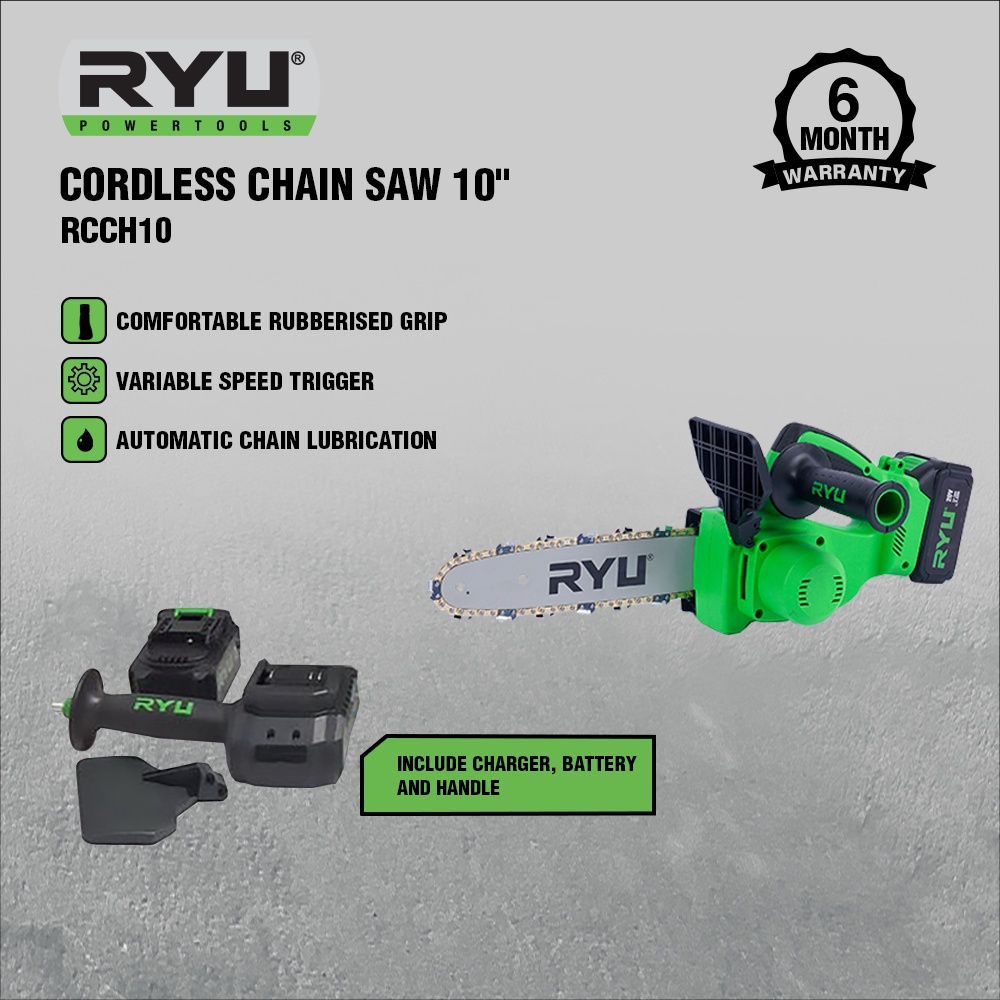RYU MESIN CORDLESS CHAINSAW 10" RCCH 10