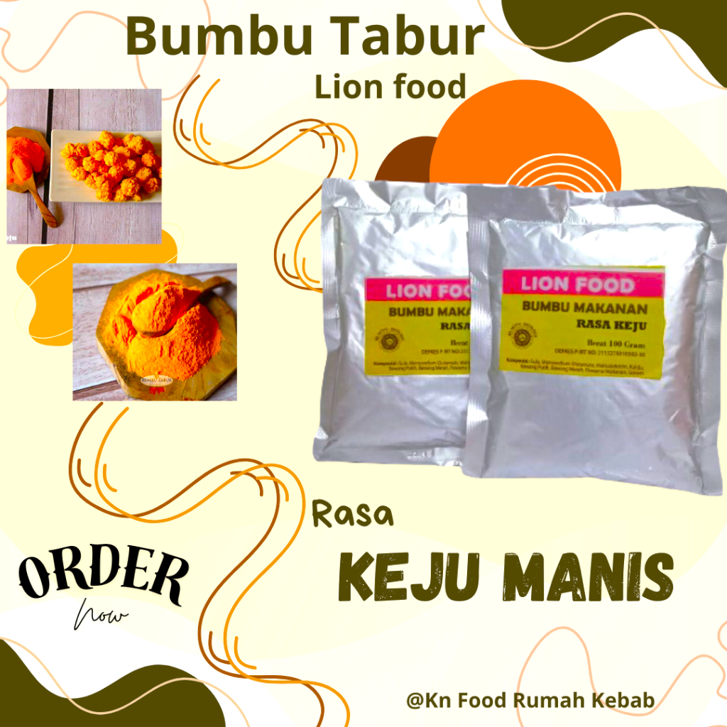 

Keju Manis KEMASAN 100 GRAM BUMBU TABUR LION FOOD