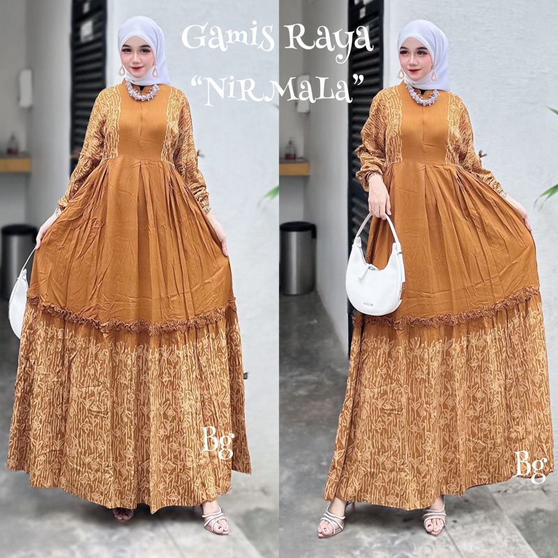 Gamis Raya twill Ori bg Motif Nirmala