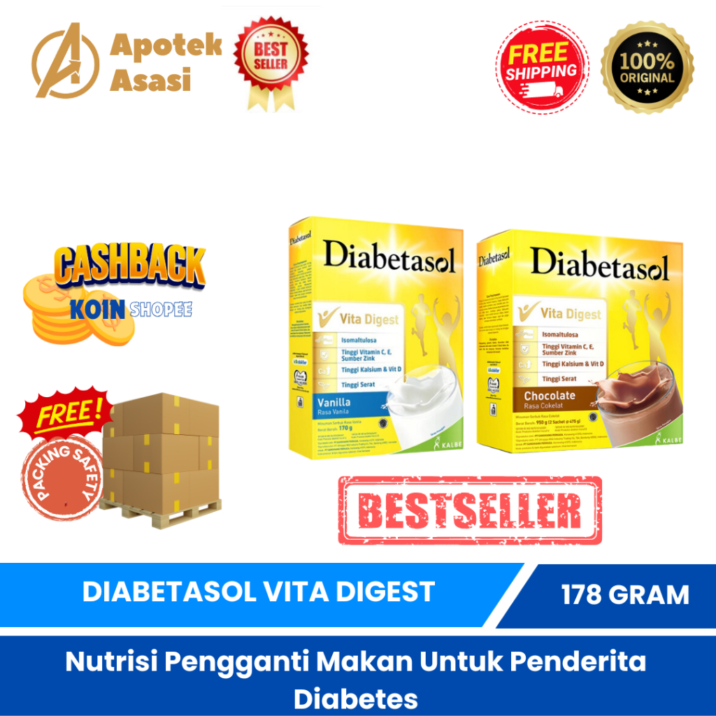 

Diabetasol Vita Digest Coklat / Vanila - 178 gr - Nutrisi Pengganti Makan Untuk Penderita Diabetes