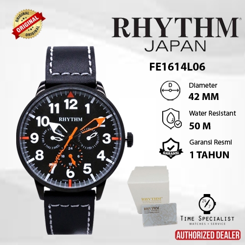 Jam Tangan RHYTHM FE-1614L-06 Analog Original Garansi Resmi 1 tahun