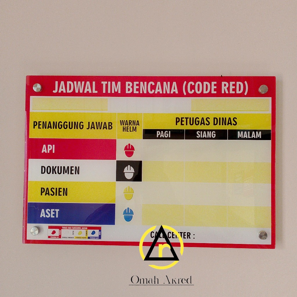 

Akrilik Jadwal Tim Bencana - Akrilik Code Red - Pen Iklan Papan Siaga Bencana