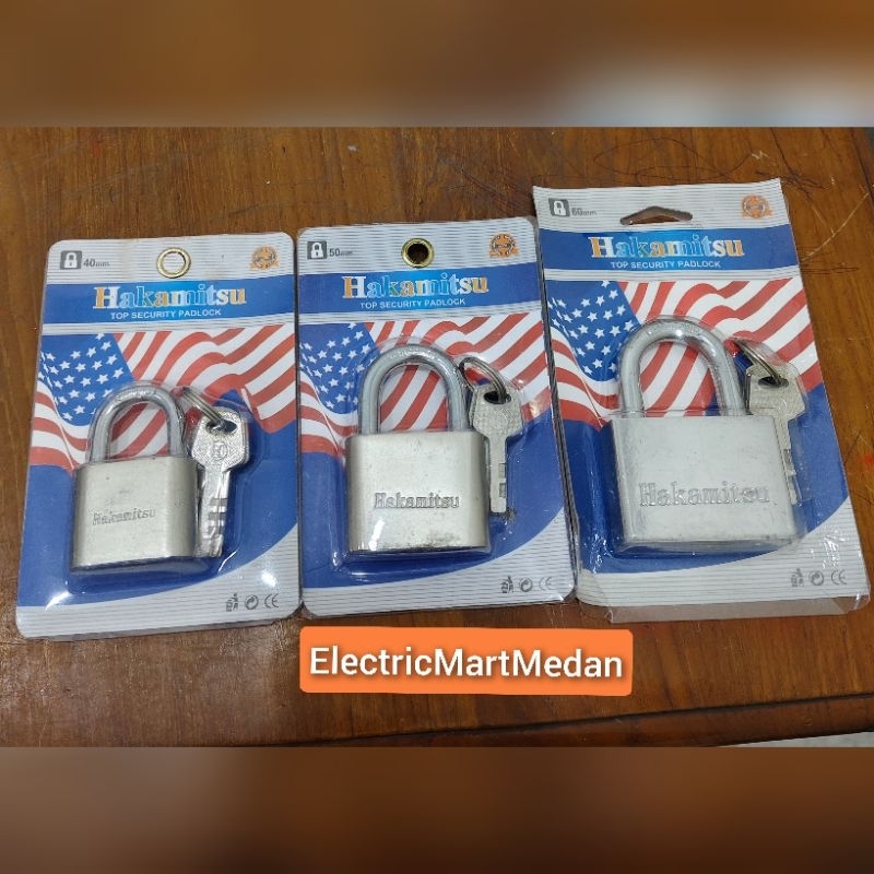 gembok leher pendek 30mm,40mm,50mm,60mm Hakamitsu/gembok anti maling hakamitsu