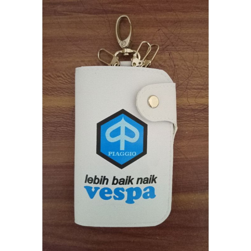 gantungan kunci dompet stnk Vespa logo chung vespa