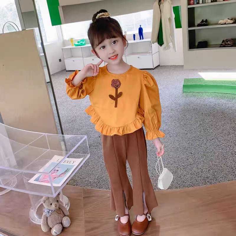 5 - 9 TAHUN Setelan korea Anak ABG / Setelan Super Trendy / Set Girls Valerie One Flower Stem / Sete
