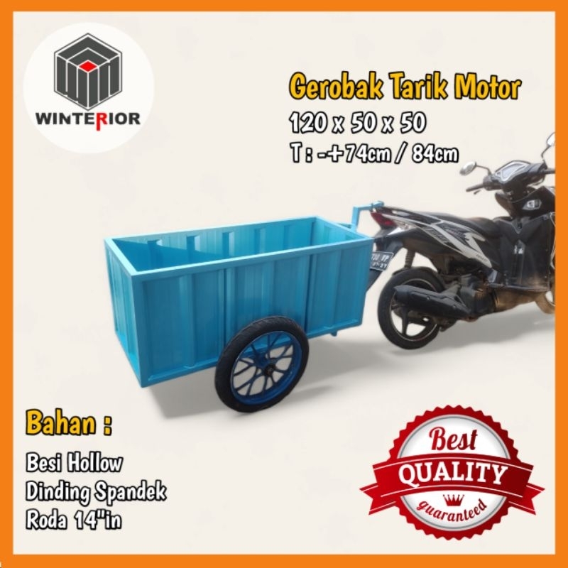Gerobak Dorong/ Motor / Gerobak Tarik/ 120x50x50 / Gerobak Motor / Gerobak Motor Besi/ Gerobak Galva