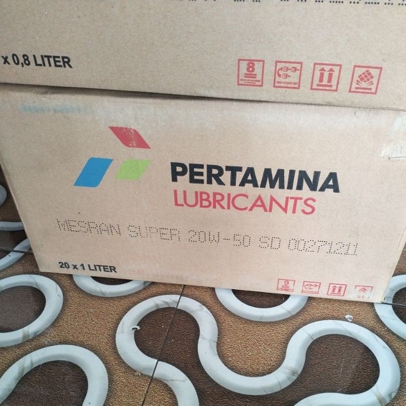 Oli Mesran Super 1Liter SAE 20W-50 1 dus isi 20