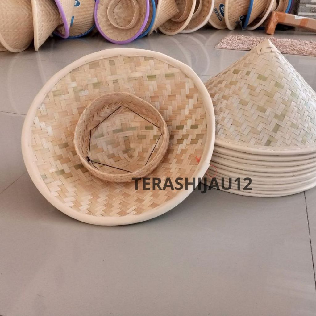 Caping Topi Bambu Grosir Warna Natural PREMIUM