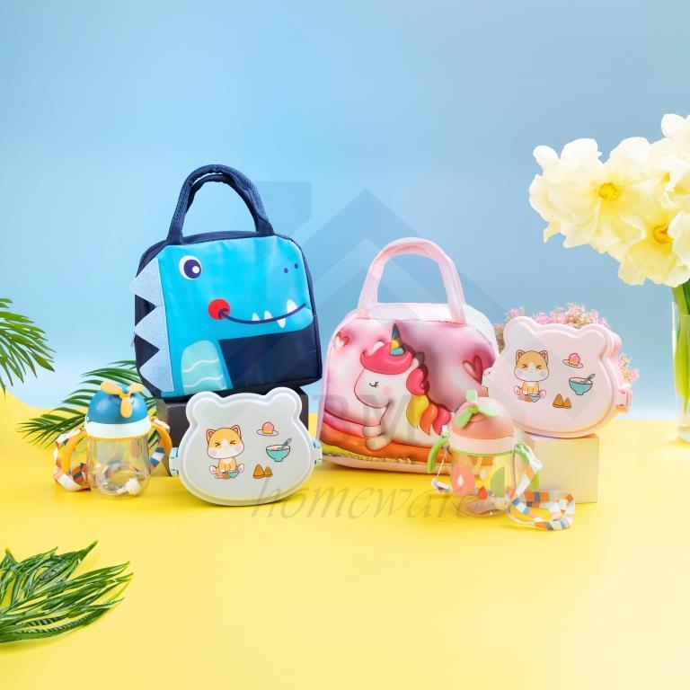 Paket 3In1 Kotak Makan  TK + Botol Minum + Tas  / Kotak Makan Anak TK