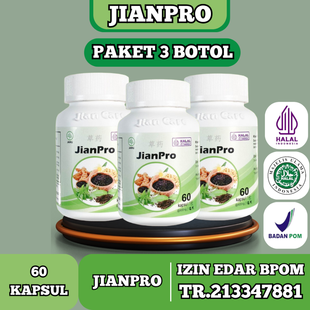 JIANCARE JIANPRO - Herbal Cina Terdaftar Bpom 60 Kapsul | PAKET 3 BOTOL