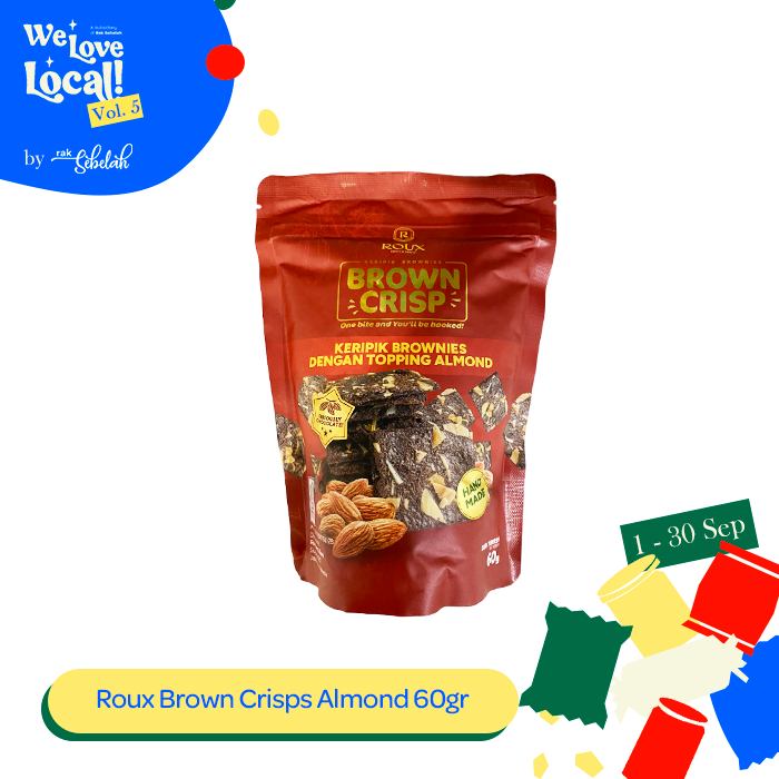 

Roux Brown Crisp Brownies Crispy Kering Almond 60g - Keripik Brownis