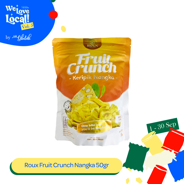 

Roux Fruit Crunch Keripik Nangka 50g - Buah Jackfruit Kering Sehat