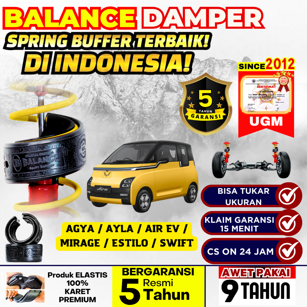 BALANCE Dumper Shock Mobil AYLA / AGYA / AIREV / MIRAGE / ESTILO / SWIFT Peredam Shock Mobil Damper 