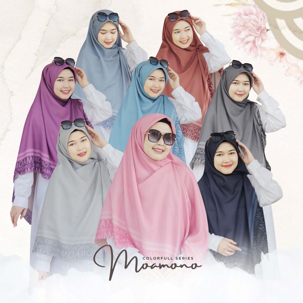 Moamoscarf | Hijab Segi Empat | Jibab Jumbo | Syari Motif Moamono Series 140x140