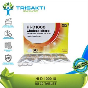 Hi-D 1000 Vitamin D3 6 Tablet - Suplemen Vitamin D 1000 IU