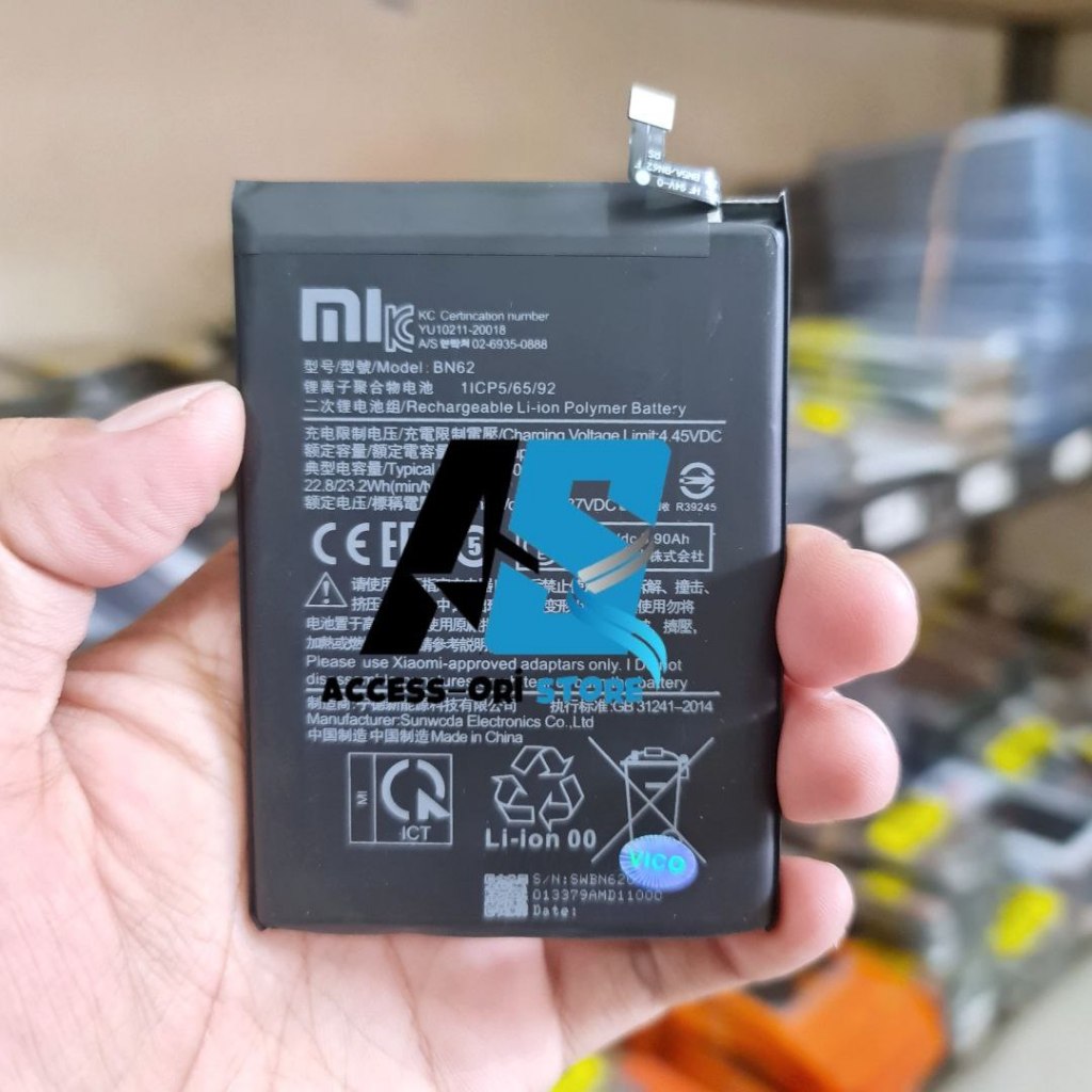 Batre Baterai BN62 Original HP Xiaomi Redmi 9T Batrei Battery Tanam