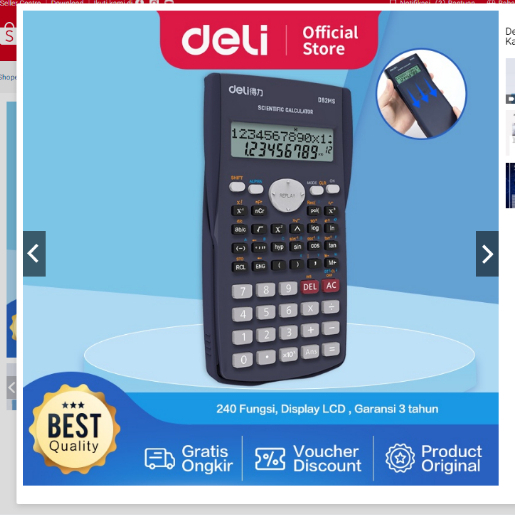 

kalkulator Scientific 240 Function untuk sekolah dan kantor KALKULATOR DELI D82MS