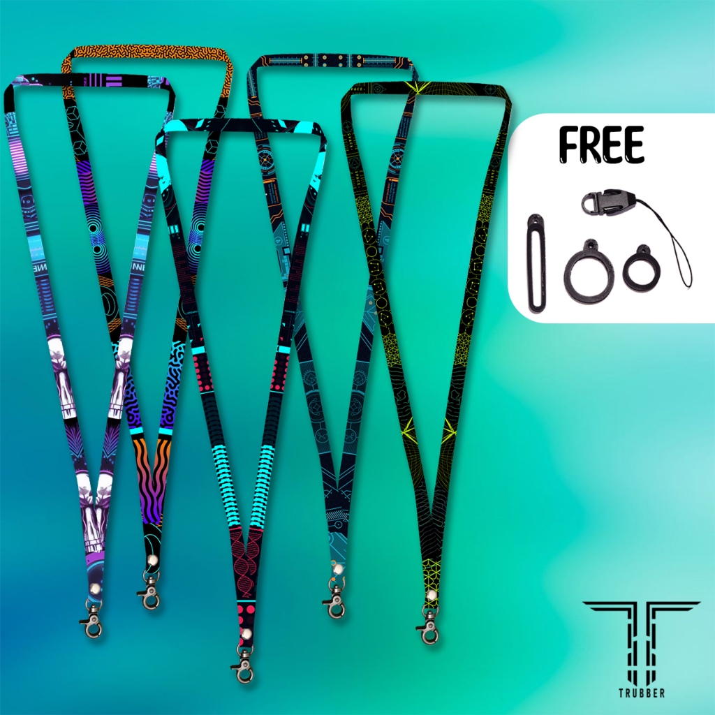 

Tali Lanyard Gantungan Hp Aesthetic Lebar 1 cm Full Printing 2 Sisi Lanyard Card Holder Murah Series Cyberpunk