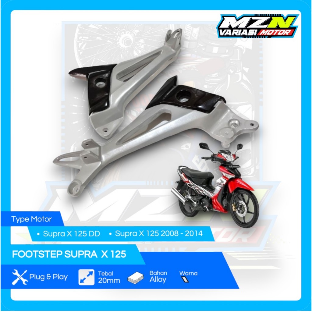 Footstep Supra X 125 DD Model Original Sepasang High Quality  PNP Supra X 125 2008 - 2014