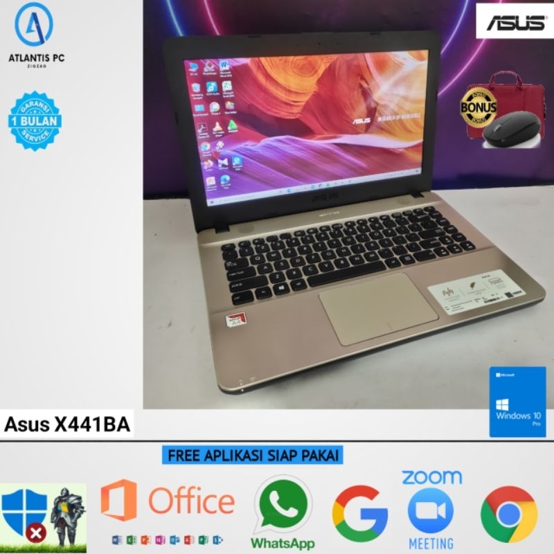 Laptop Asus X441BA AMD A4 Ram 4GB HDD 500GB Windows 10 SIAP PAKAI 
