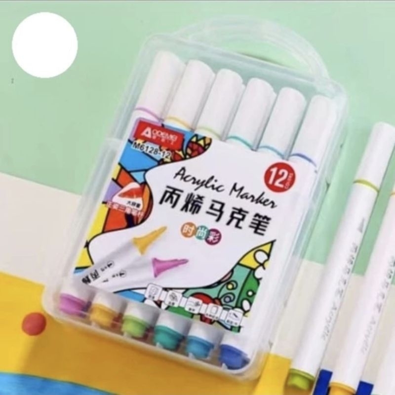 

ODEMEI ACRYLIC MARKER SET SPIDOL AKRILIK 12 WARNA M6128-12