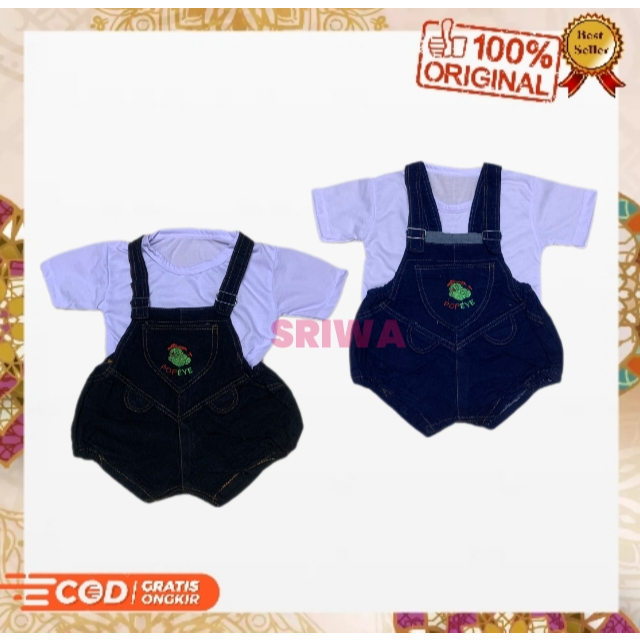 Celana kodok denim bayi 6-12 bulan // Overal baby kaos setelan celana baju kodok levis bahan jeans