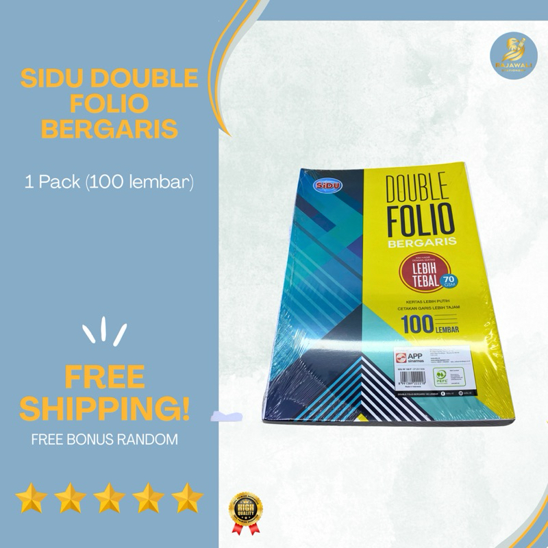 

Sidu Double Folio Bergaris 1 Pak 100 Lembar Harga Terjangkau | Kertas Lebih Tebal Kualitas Top |