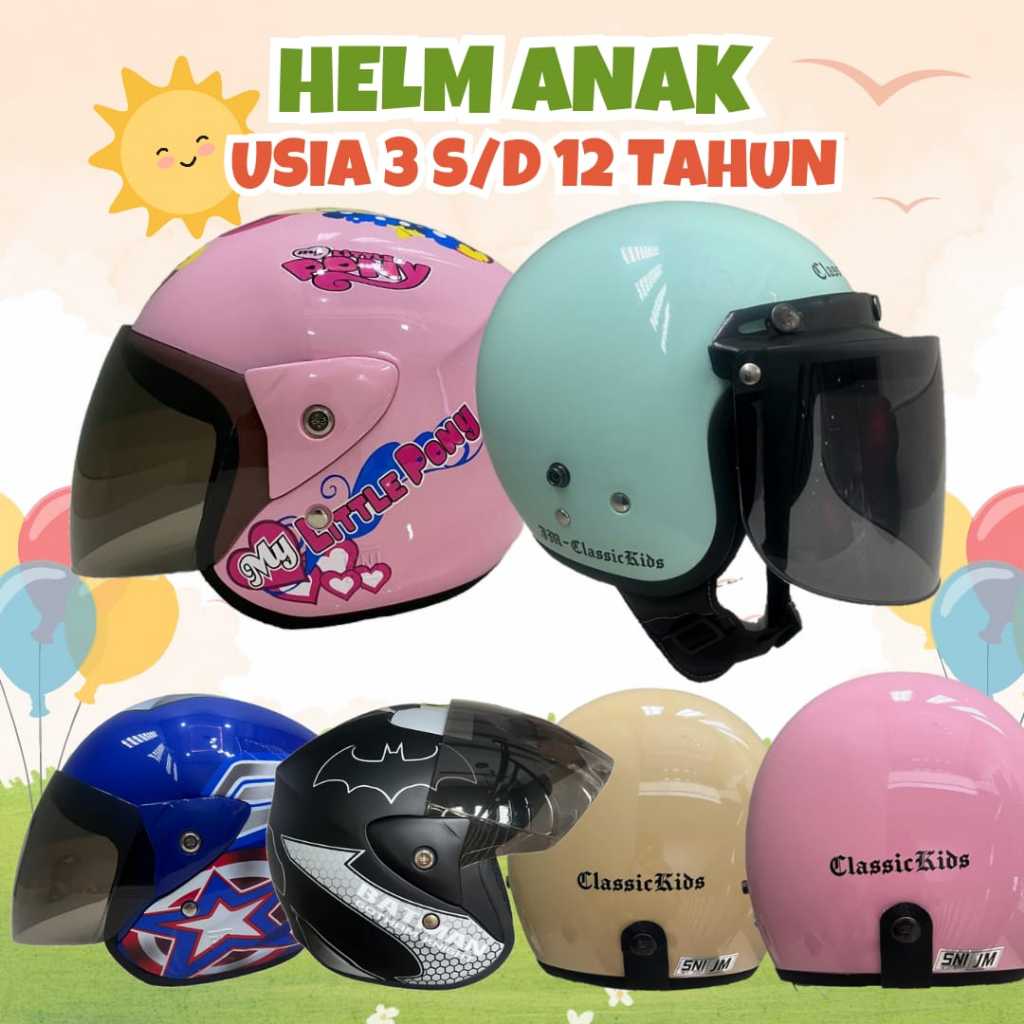 Helm Anak Bogo Karakter Cewek Cowok