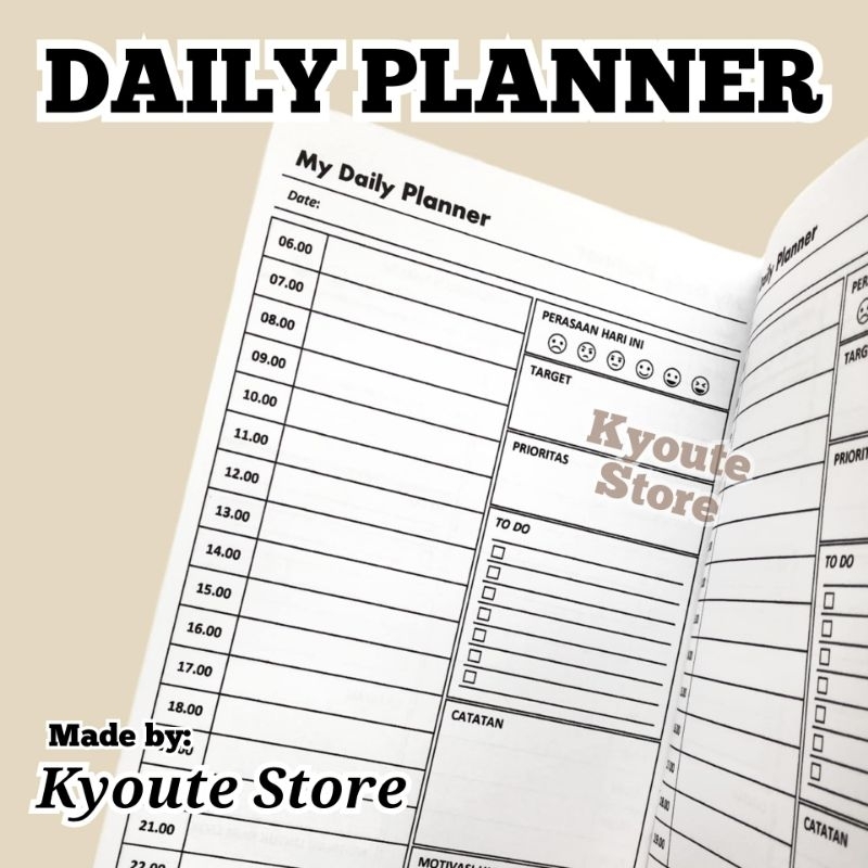 

Buku My Daily Planner Kyoute A5 Perencanaan Harian Agenda Schedule