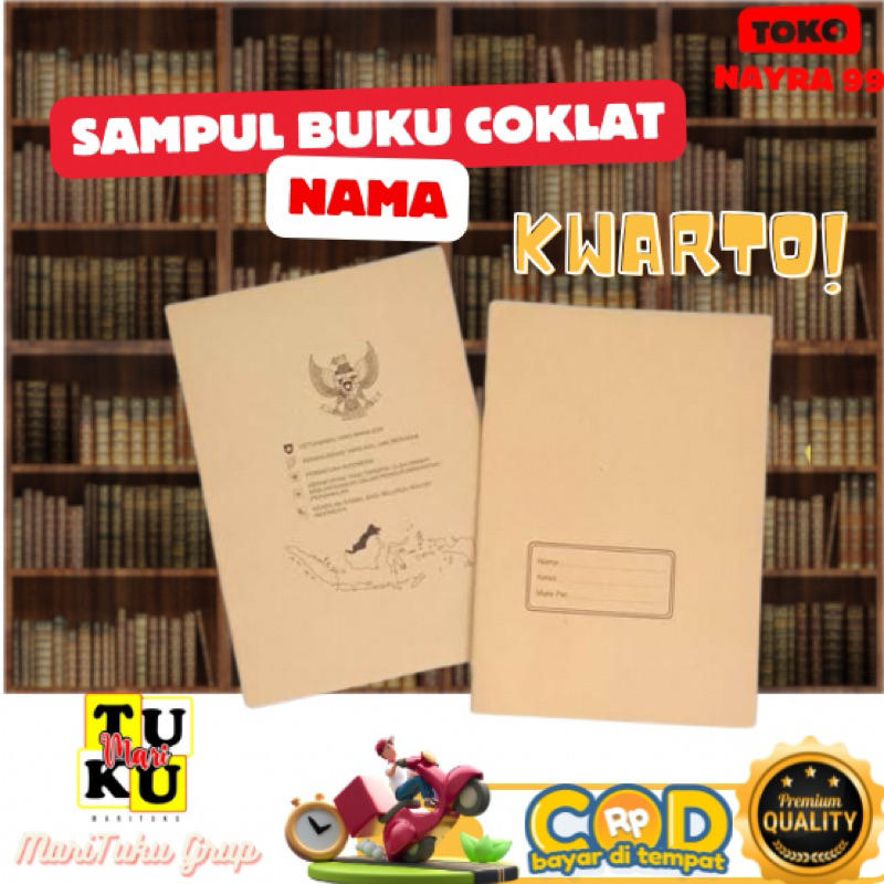 

sampul buku coklat ukuran kwarto 1pack isi 10pcs