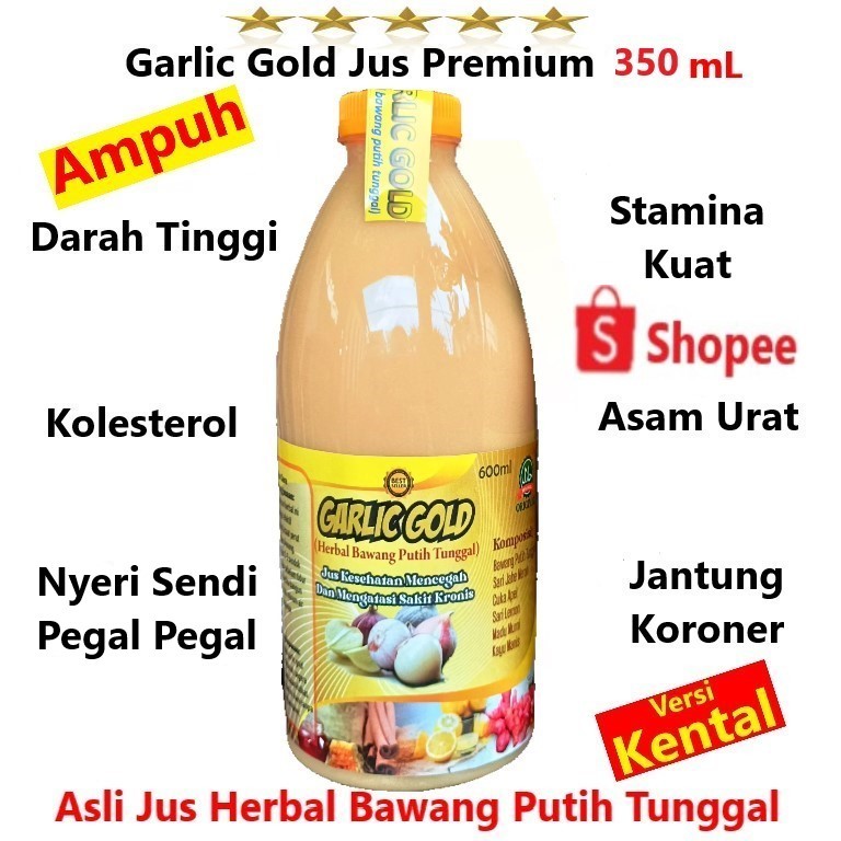 

GARLIC GOLD JUS JAHE MERAH MADU MURNI LEMON BAWANG PUTIH TUNGGAL CUKA APEL - MANJUR BERKHASIAT