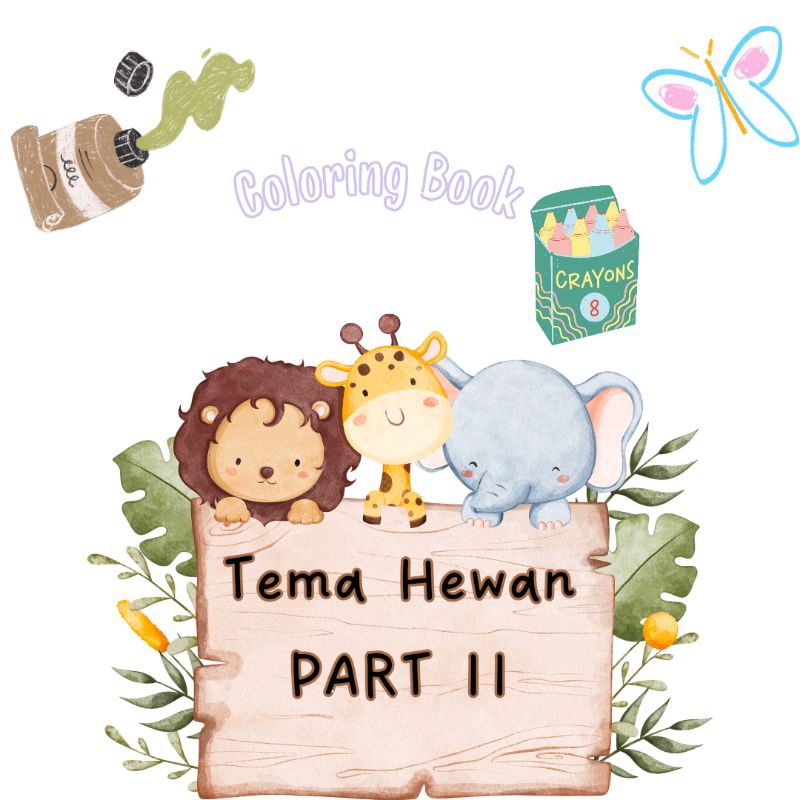 

Kertas Mewarnai/ Lembar Mewarnai/ Mewarnai Gambar Tema Hewan part 2