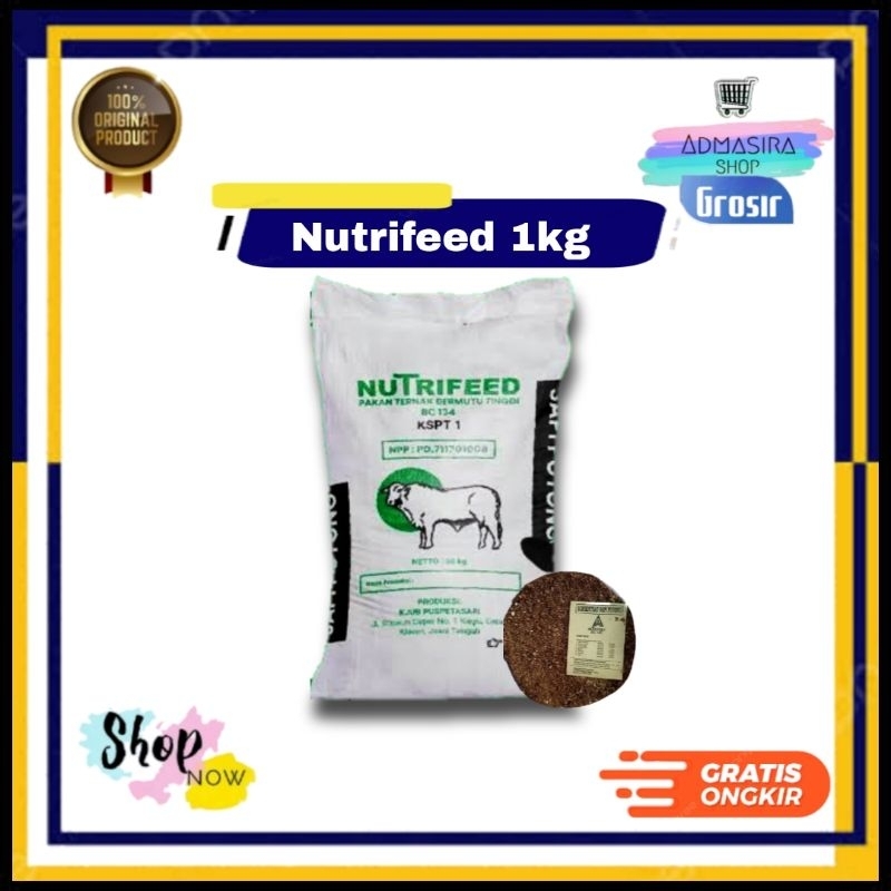 NUTRIFEED 1kg Konsentrat Sapi BC 134 Hitam Penggemuk Sapi Kambing Bancar Indofeed Berkualitas