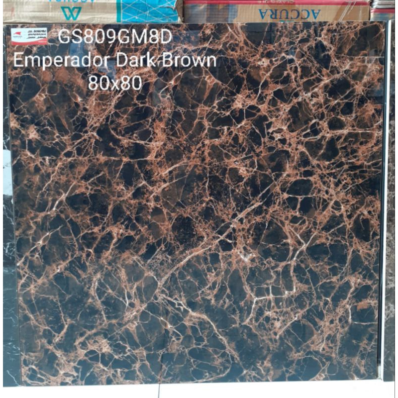 Granit/Keramik Lantai/Dinding 80x80 Emperador Dark Brown Glazed Polished By GARUDA