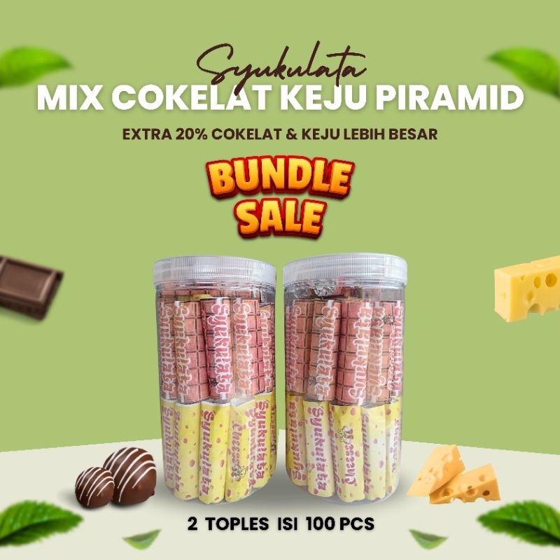 

MIX COKELAT KEJU PIRAMID 2 TOPLES ISI 100 PCS MERK SYUKULATA