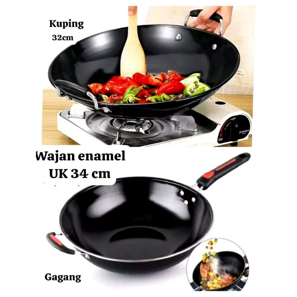 WAJAN 34CM dan 32CM / PENGGORENGAN / WAJAN ANTI LENGKET / WAJAN ANTI GORES