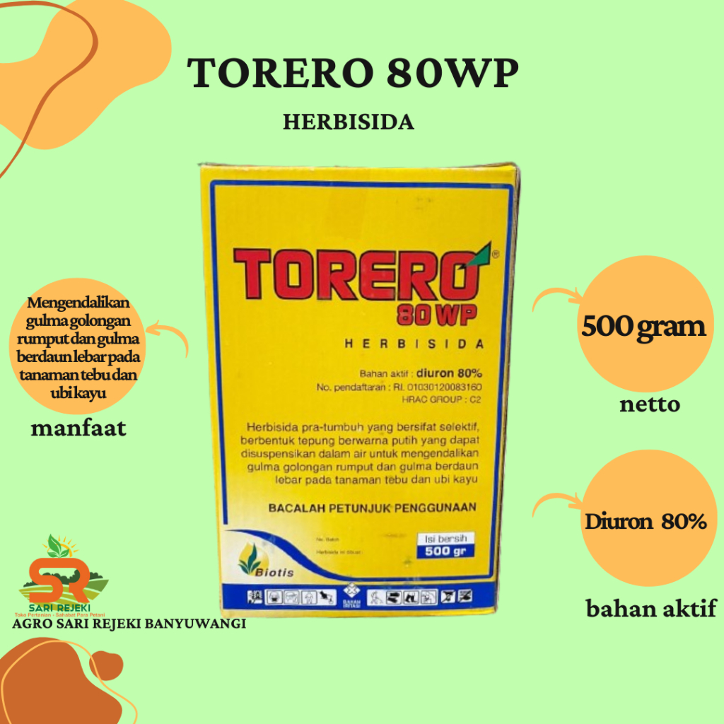 TORERO 80WP 500GRAM HERBISIDA DIURON