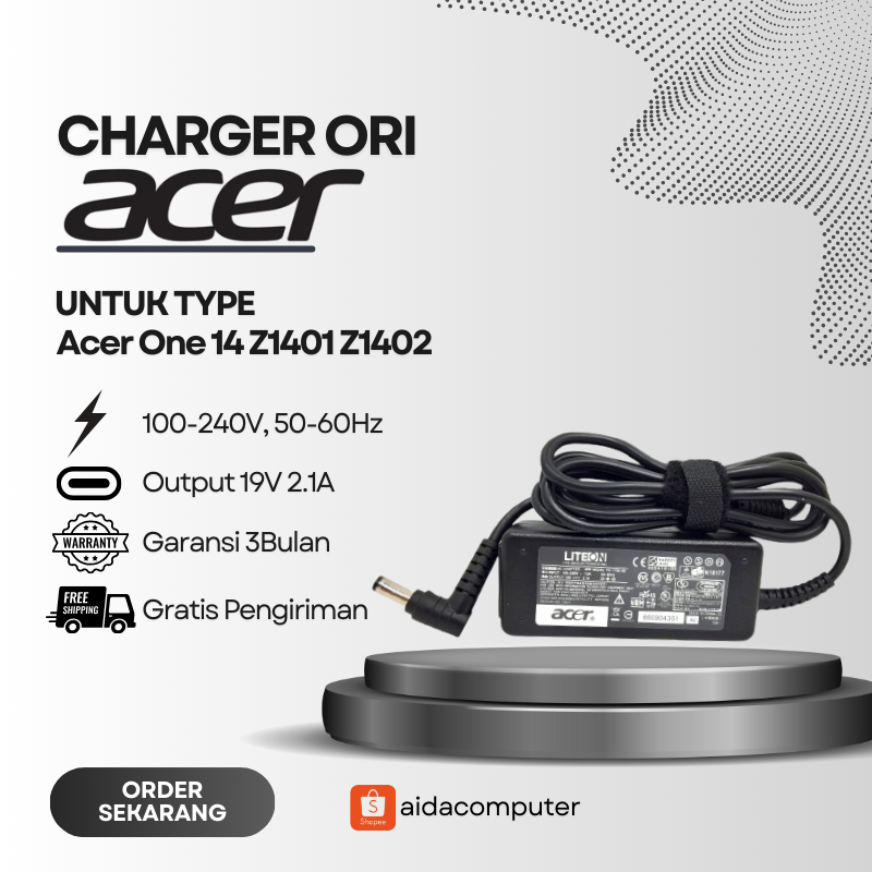 Adaptor Charger Casan Laptop Acer One 14 Z1401 Z1402 - 19V 2.1A