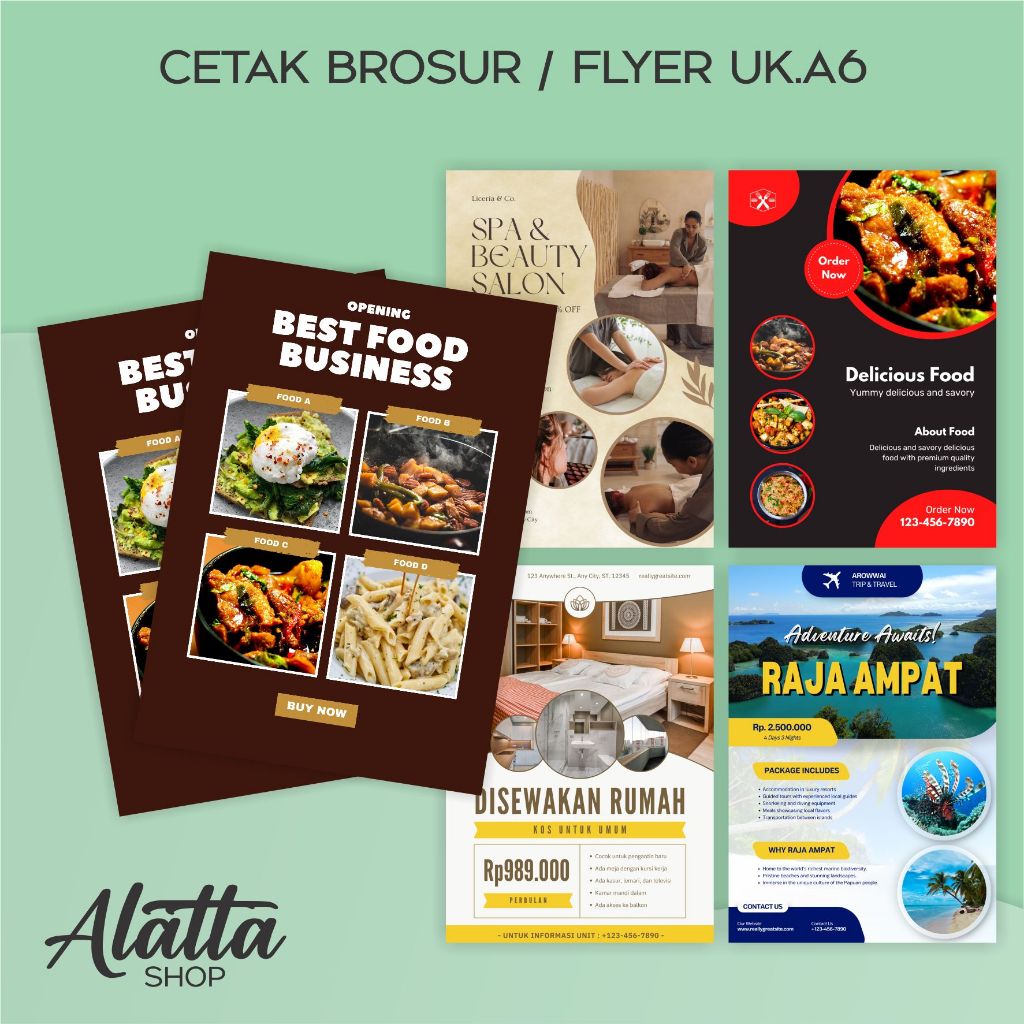 

CETAK BROSUR A6 1 sisi Print Brosur / Flyer Custom FREE DESAIN
